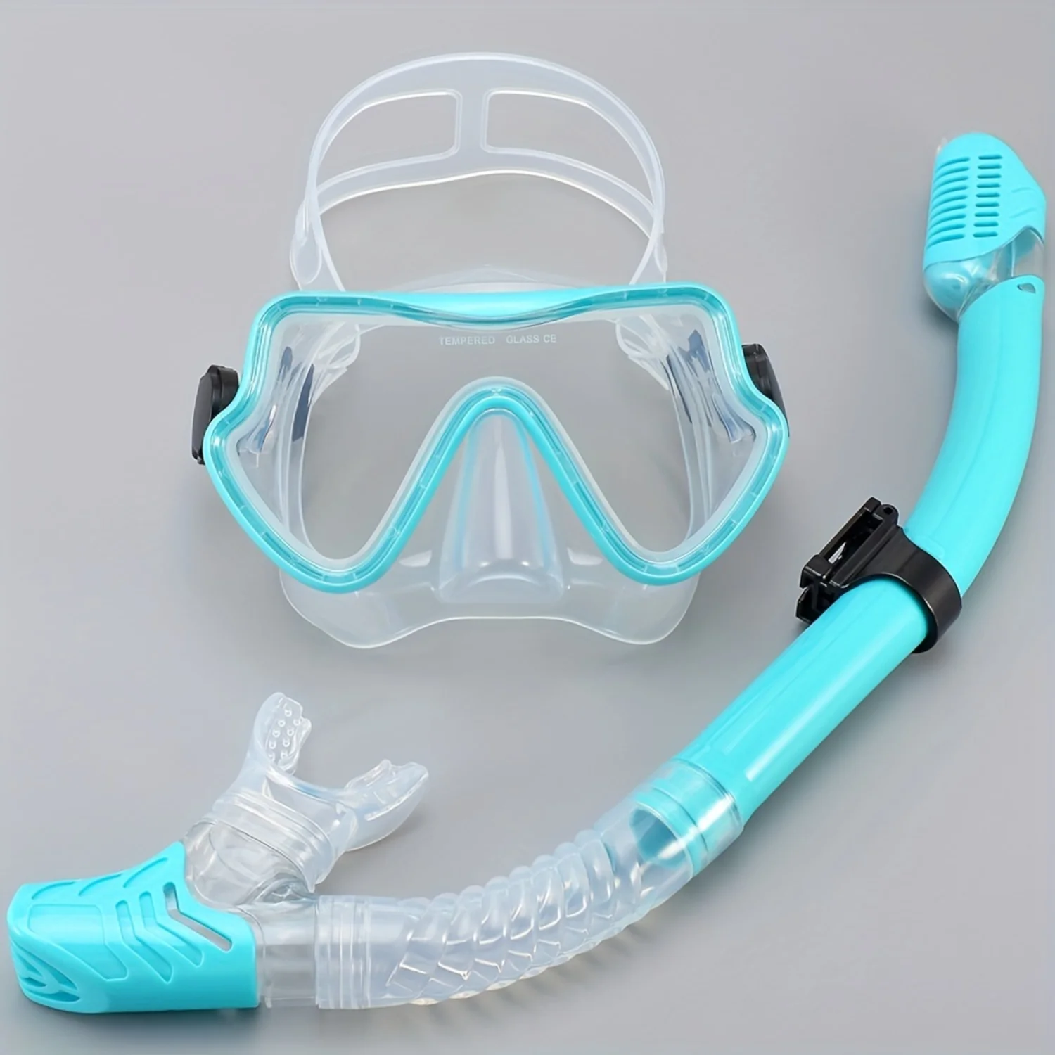 Set professionale di maschere per lo snorkeling per immersioni subacquee in silicone antiappannamento per adulti - Occhiali con montatura grande per attrezzatura per piscina