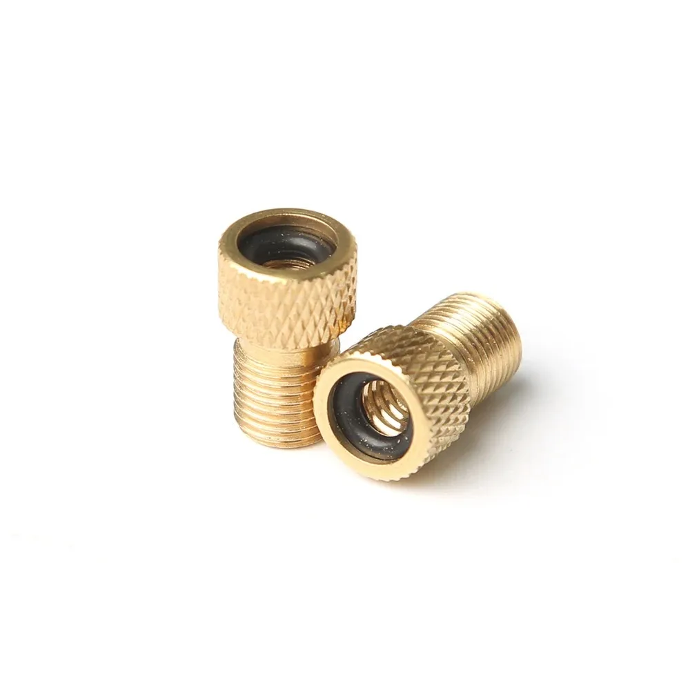 Fahrrad Presta Zu Schrader Adapter Fahrrad Reifen Ventil Adapter Kupfer Goldene Fahrrad Pumpe Reifen Ventil Anschlüsse F/V zu A/V Konverter
