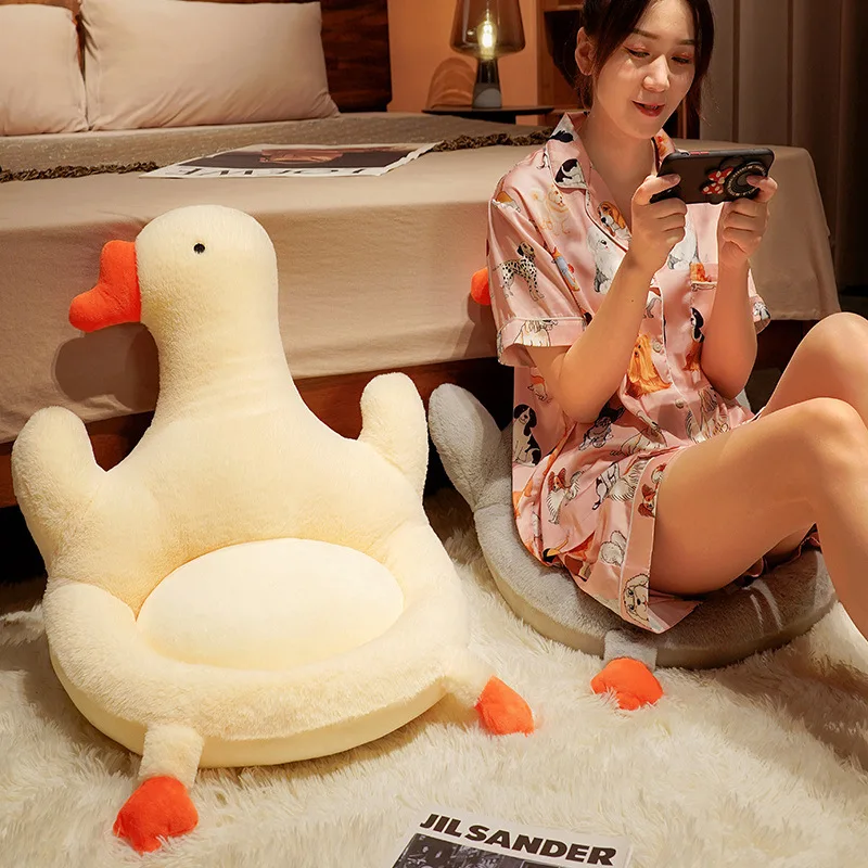 Cute Goose Stuffed Cushion Kawaii Body Pillow Soft Cozy Seat Pad Gaming Chair Back Cushion Animal Throw Pillow Home Accessory