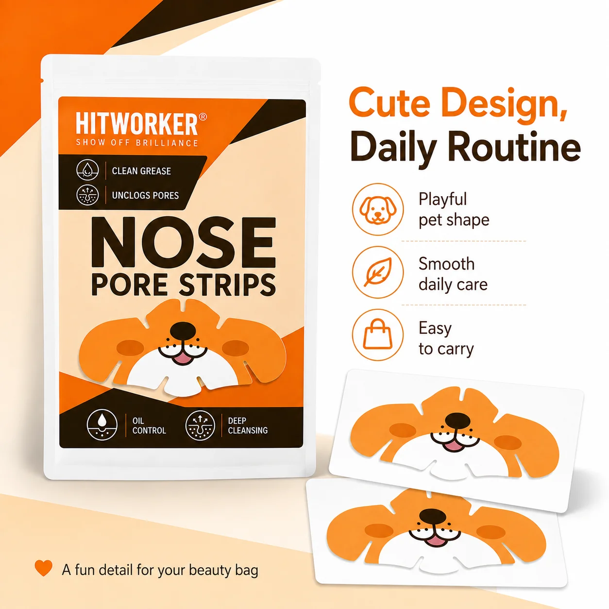 5PCS Cartoon Hydrocolloid Nose Patches, Cute Dog Design Flexible Nose Beauty Patches with Protective Cover & Easy Peel