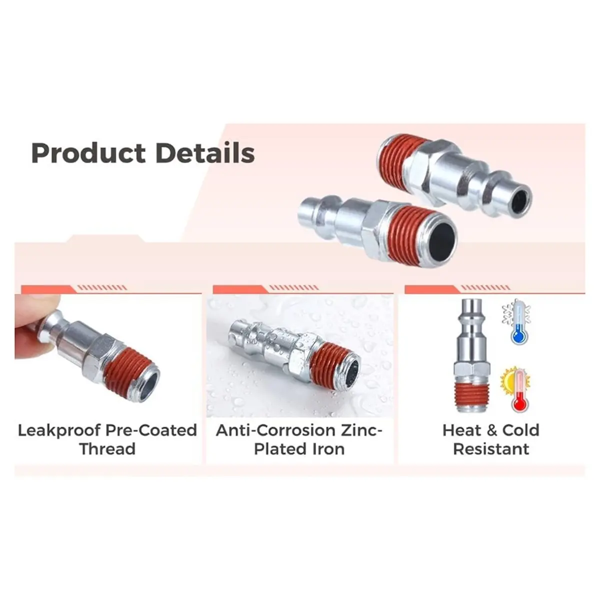 618 Mega Sale 25 PCS 1/4 Inch NPT Male Industrial Air Plugs, Quick Connect Adapters for Air Compressors