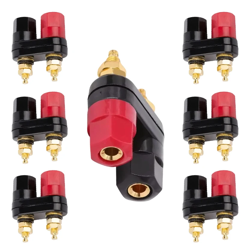 Dual Female 4MM Binding Post Banana Speaker Plug Jack Couple Terminals Connector