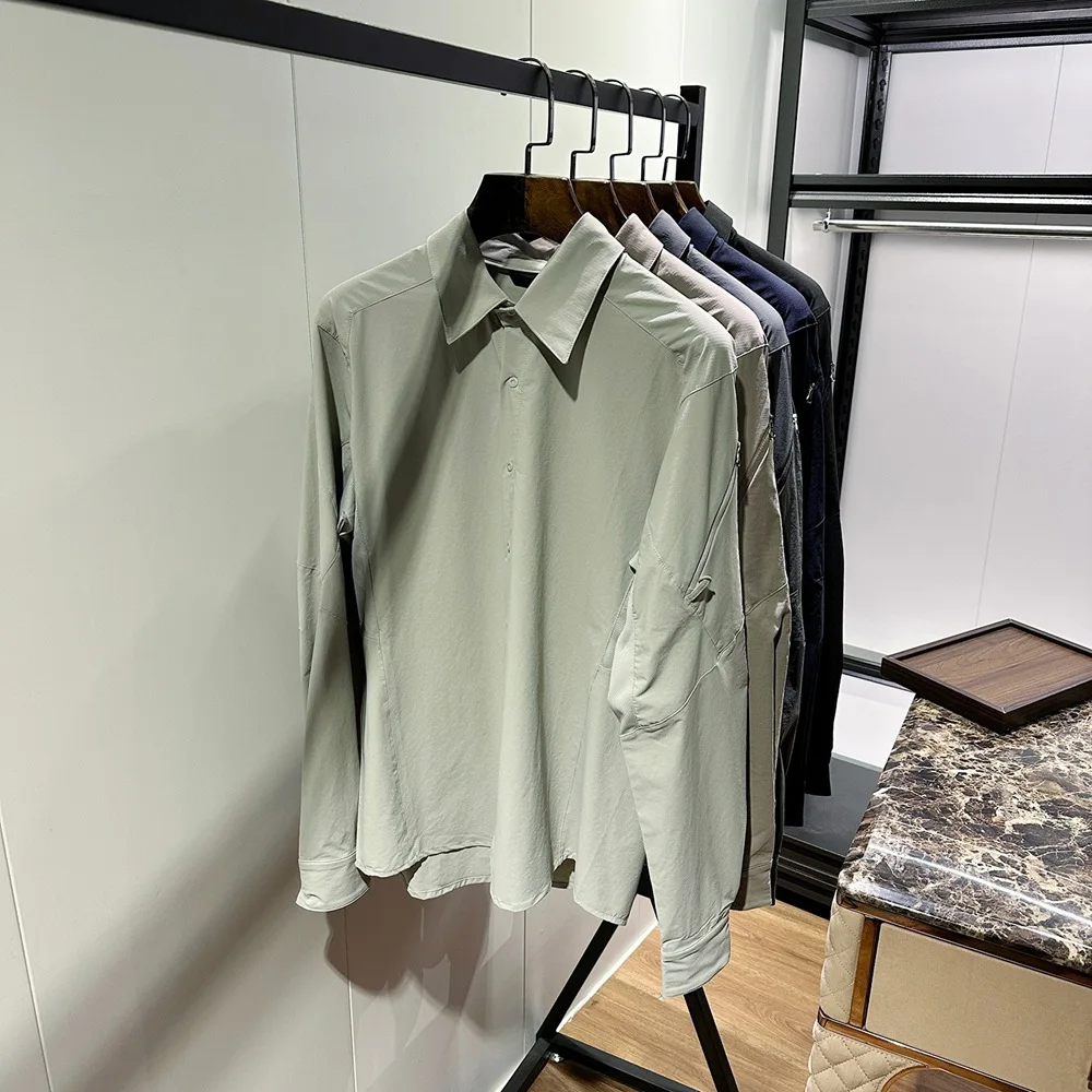 

Мужская весенняя новинка: водонепроницаемая, дышащая, эластичная, повседневная, быстросохнущая рубашка с длинным рукавом для активного отдыха