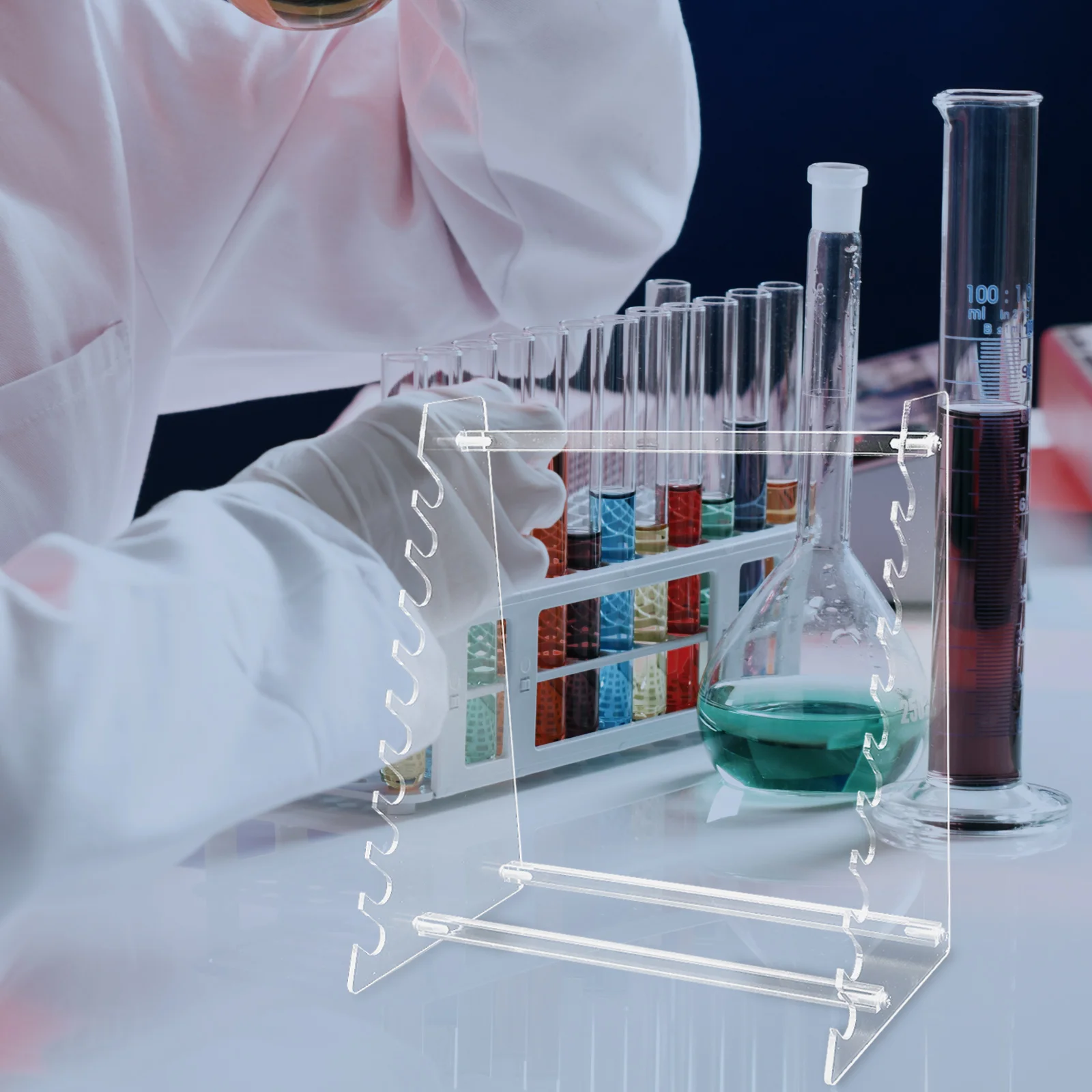 

Pipette Stand Rack Laboratory Furniture Clear Plastic Holder Detachable Micropipette Trapezoidal Structure Sturdy