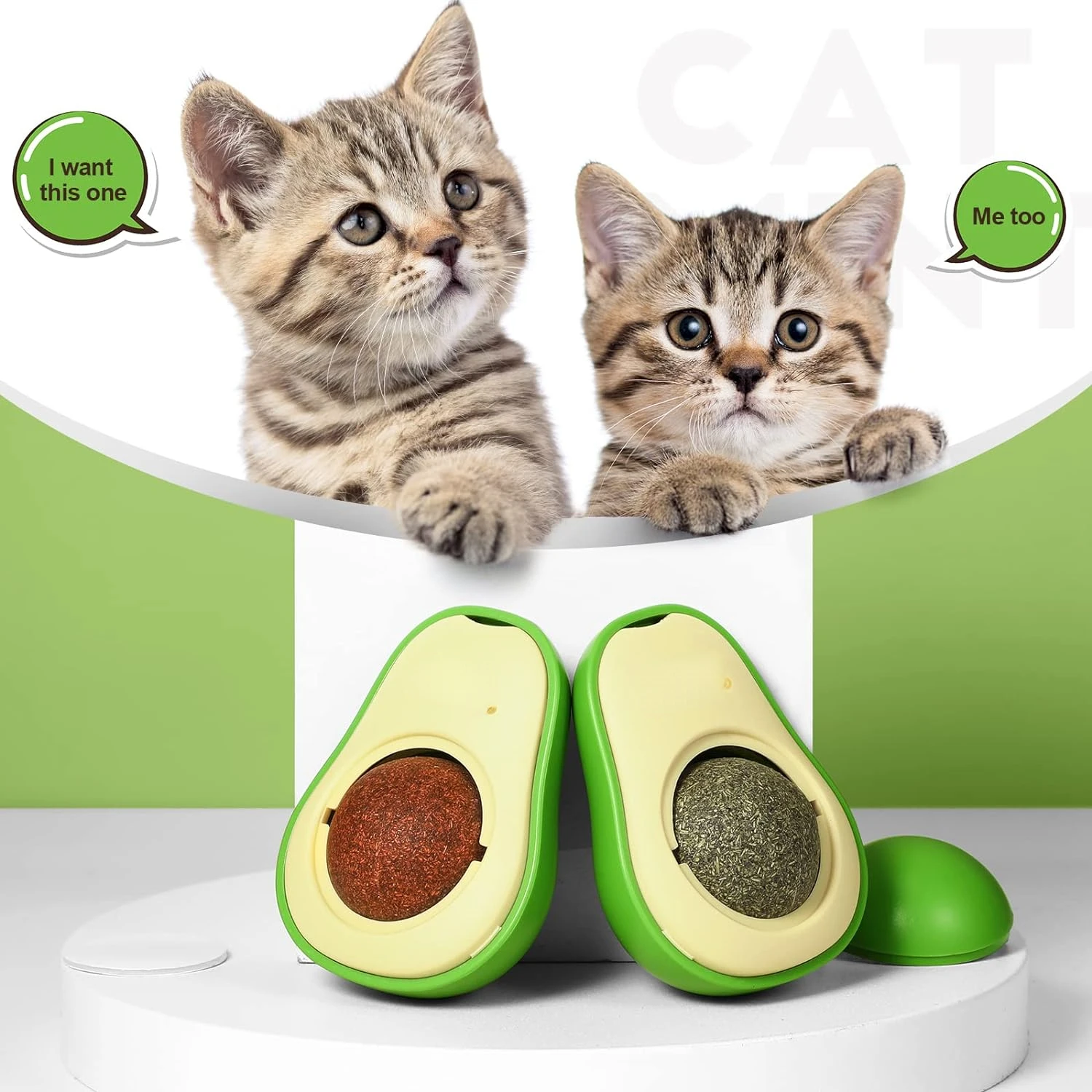 Enhancing Dental Care and Hygiene with Engaging Rotating Interactive Avocado Wall Toy for Cats - Irresistible Catnip-Infused Sna