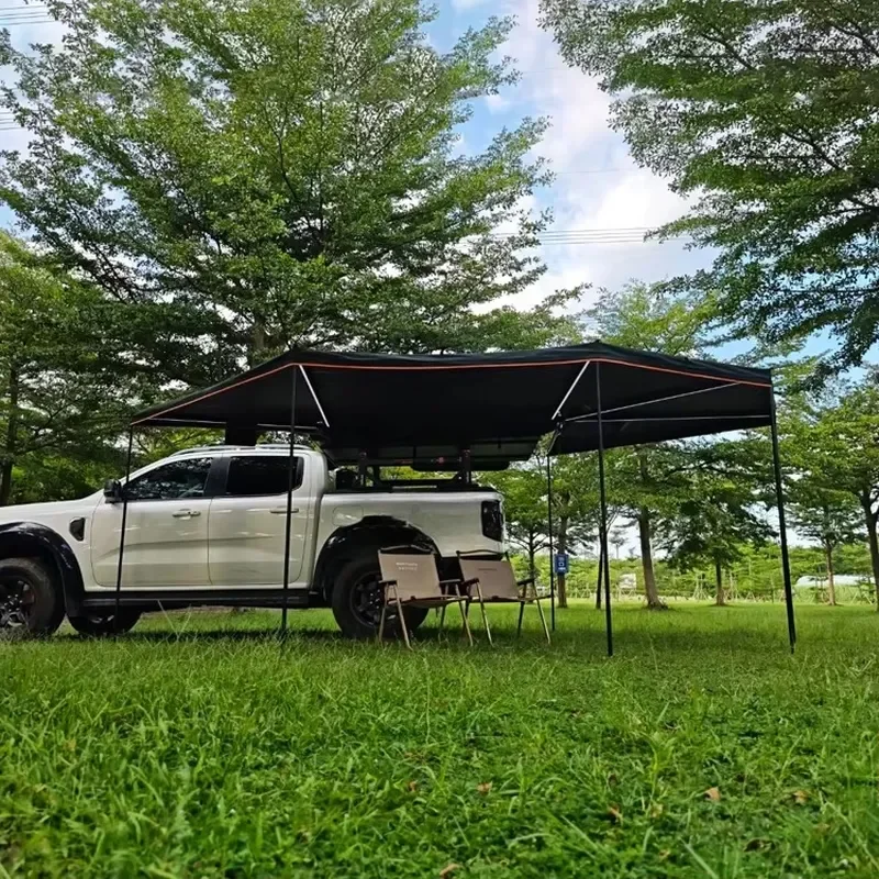 270° XL Oversized Quick-Open Car Side Awning Tent, PVC Soft Shell Waterproof for Outdoor Camping, SUV & Pickup