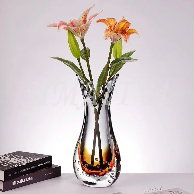 

Modern Light Luxury Creative Glazed Vase Luxury Model Room Flower Arrangement Glass Bottle Decoration Entrance Ornament