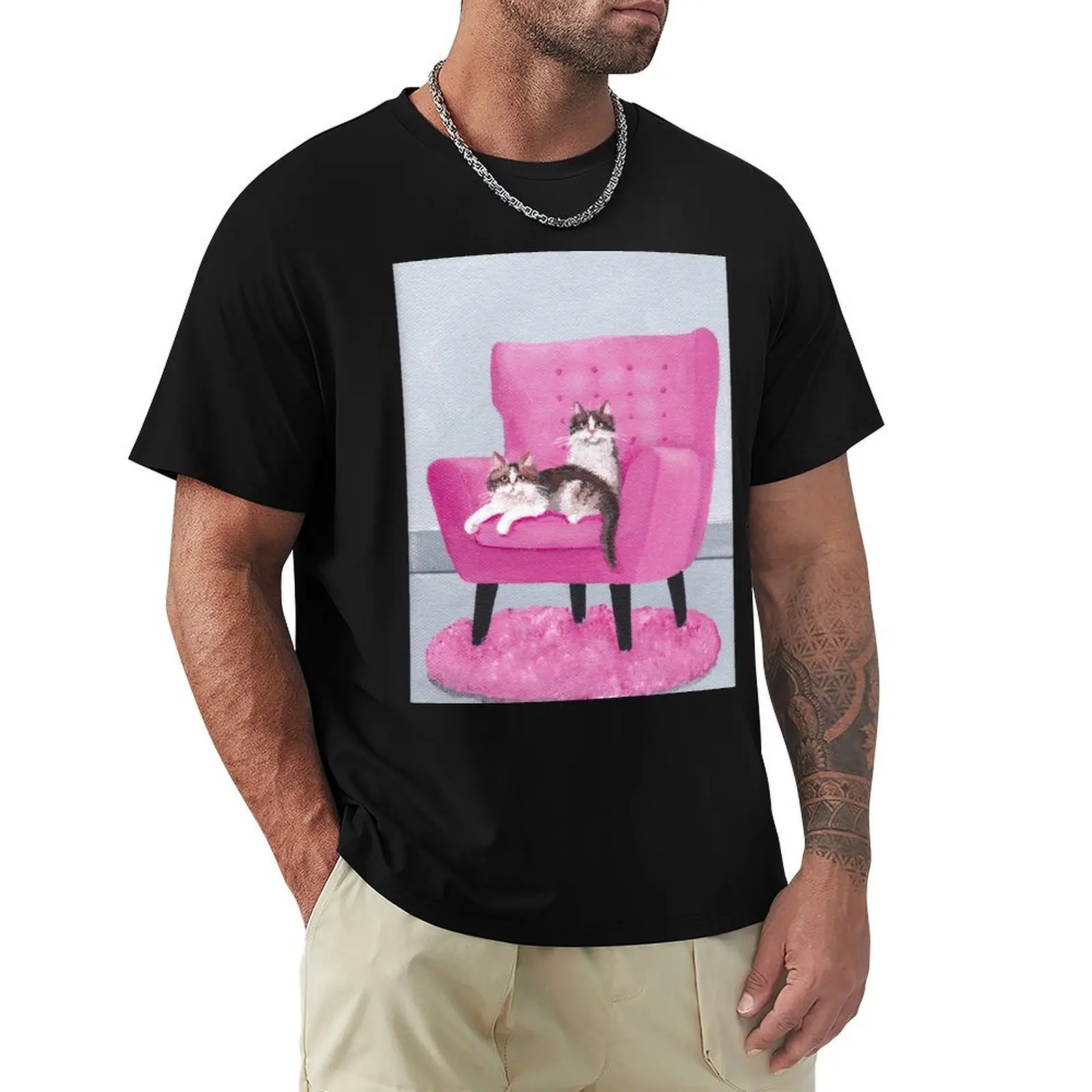The Pink Chair Cats T-Shirt Lightweight Running Sports T-Shirt