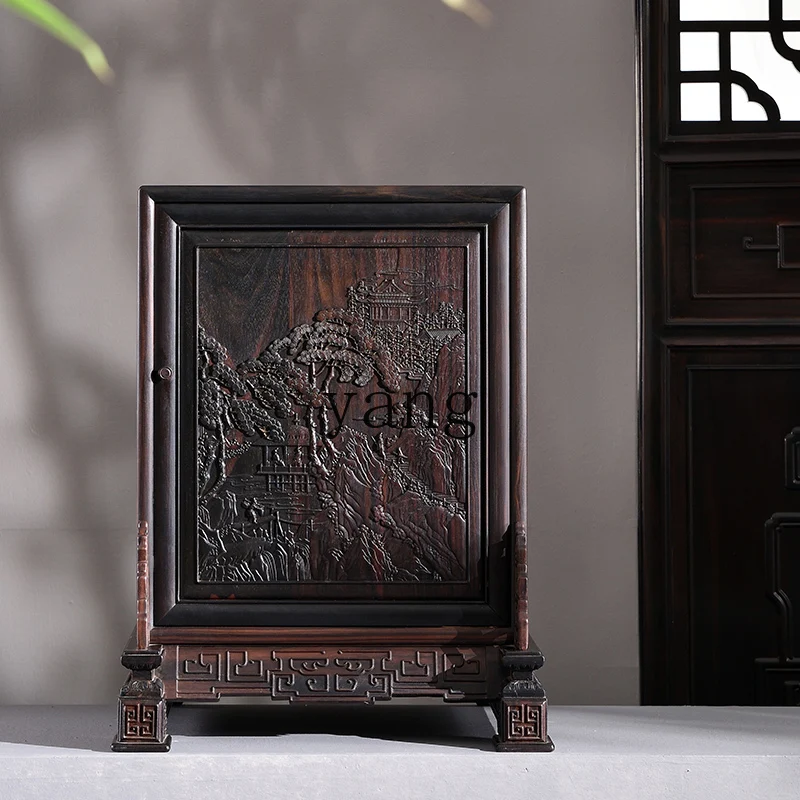 LH study cabinet Chinese solid wood carving flower four draw Wenwan storage locker