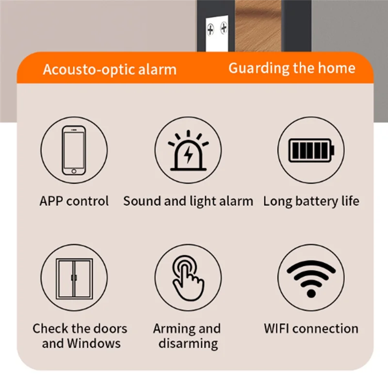 B50B-Wifi Tür Fenster 100Db Alarm Mit Magnetische Sensor Tuya APP Remote Warnungen Tür Offen Geschlossen Detektoren Home Security Gerät