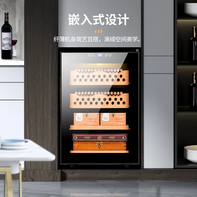50C Cigar Cabinet Temperature Control and Moisturizing Cedar Wood Household Mini Living Room Small Smoke Cabinet
