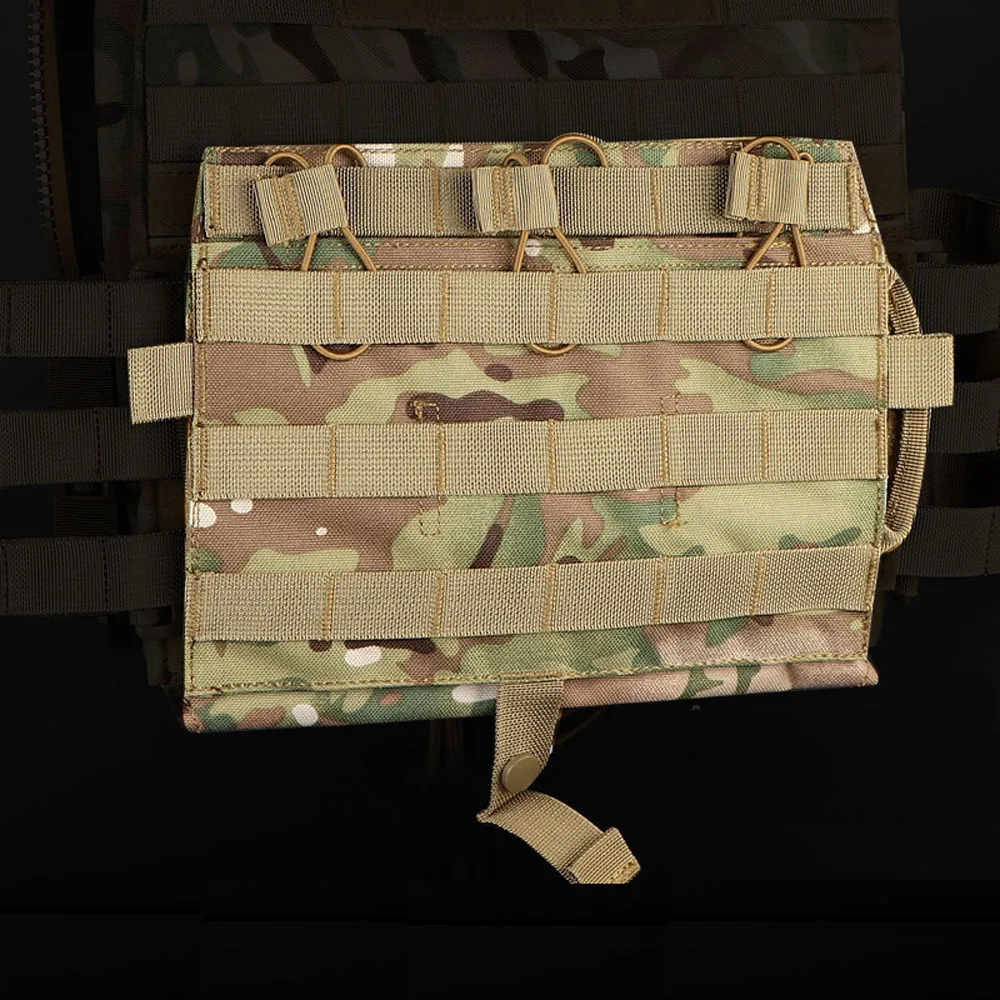 Molle M4 kantong Triple Mag luar ruangan, tutup dapat dilepas JPC2.0 AVS rompi luar ruangan Panel depan