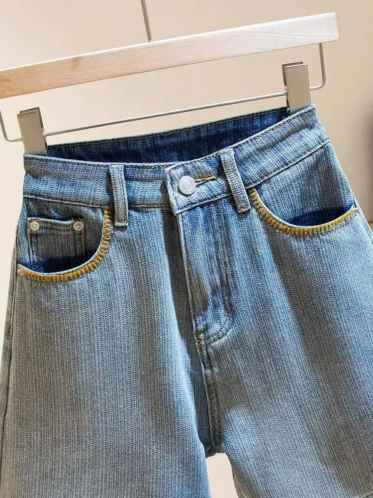 Straight Leg Shorts For Women Vintage Blue High Waist Loose Denim Shorts 2026 New Summer Commuting Wide Leg Hot Pants
