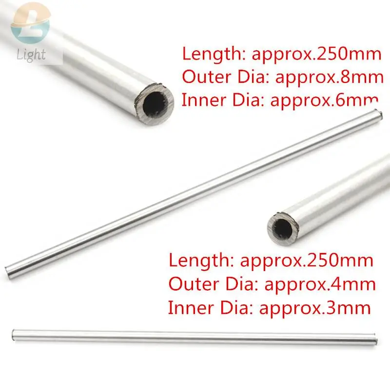 1PC 250mm 304 Seamless Stainless Steel Capillary Tube OD 8mm ID 6mm / OD 4mm ID 3mm Tool Parts