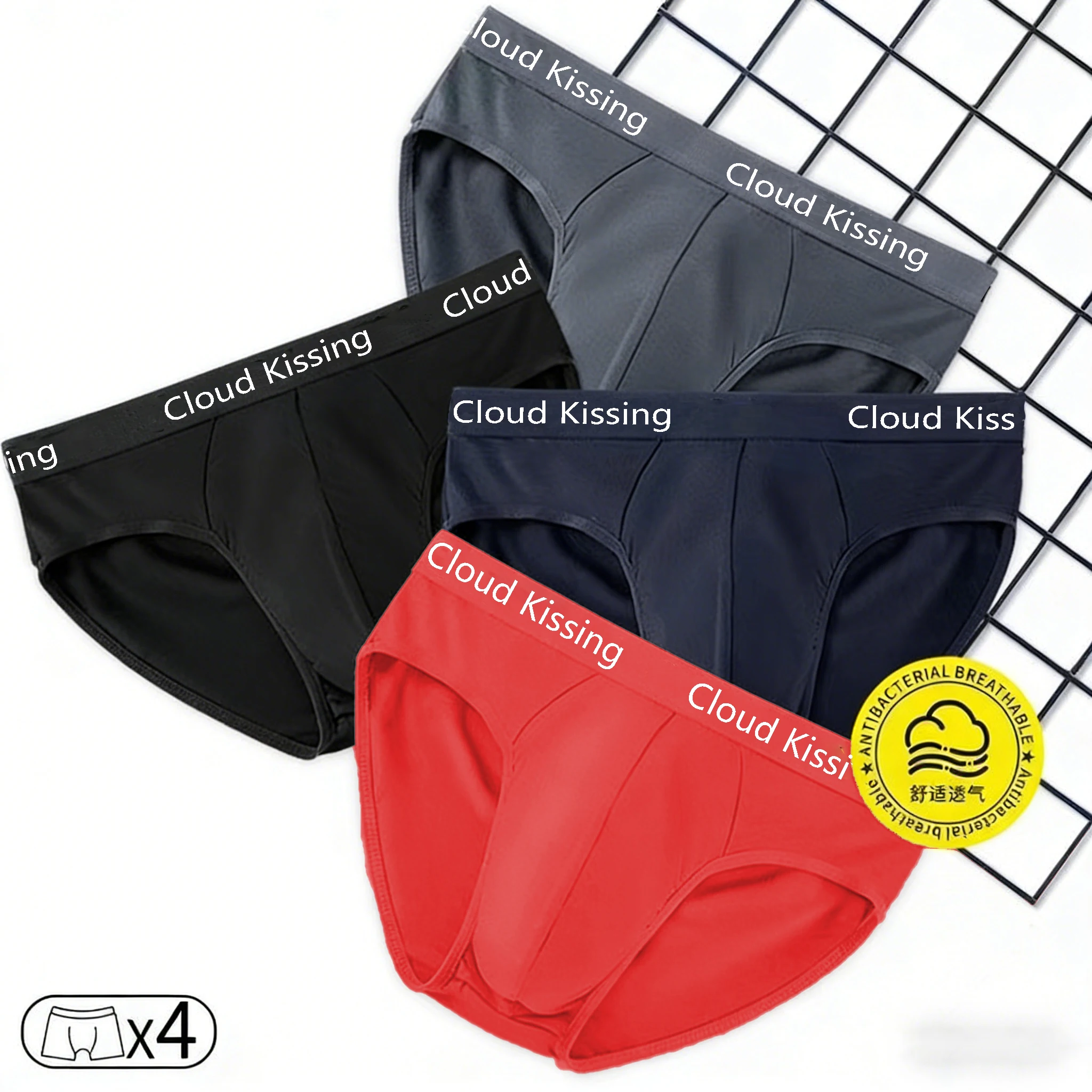 

4 шт./лот, сексуальное мужское нижнее белье, модные мужские трусы, дышащие мужские трусики, эластичные трусы, мягкое и удобное нижнее белье