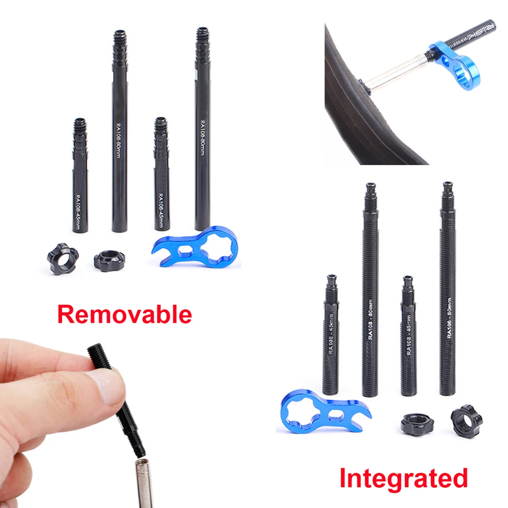 rod Presta Integrated Removable Aluminium Alloy Bike Accessories Valve Extender Bicycle Parts Inner Tubes Valve Extension