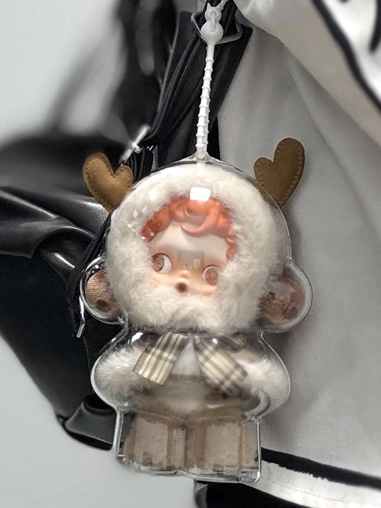 Transparent Doll Dust Case Portable Organizer Box for Skull Panda Winter Movement for SP Doll