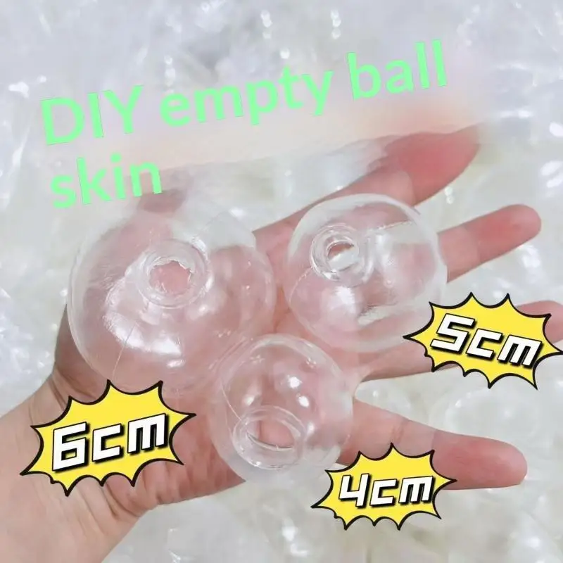6Pcs Soft TPR Empty Ball Skins DIY Handmade Bubble Squeeze Toy For Stress Relief Squeeze Sensory Toy Crafts Making