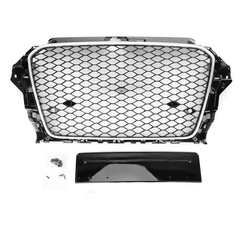 

Customized Packaging Honeycomb Grill Mesh For Audi A3/S3 8V 2014-2016 For RS3 Quattro Style Hex Mesh Front Bumper Hood Grille