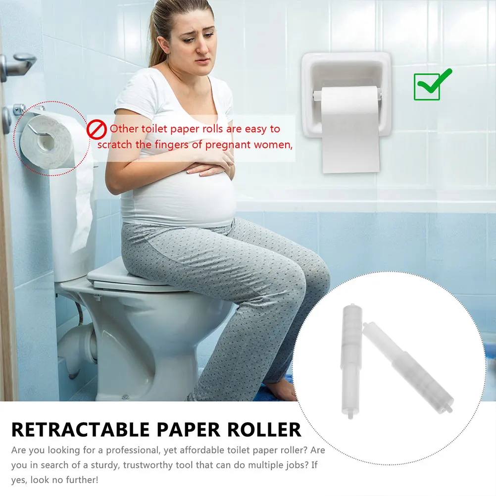 

1pcs Paper Roller Reel Spring Loaded Tissue Holder Bathroom Hotel Restaurant Plastic Rollers Stick Easy