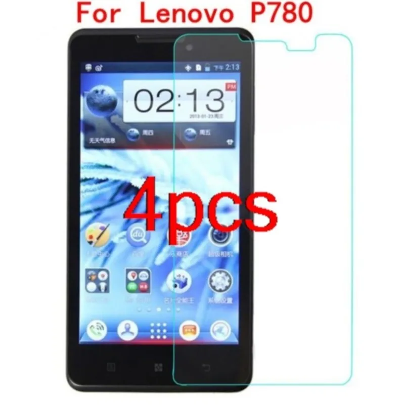 

4pcs clear hd guard cover on for lenovo p780 tempered glass original protective film explosion-proof screen protector p780 verre