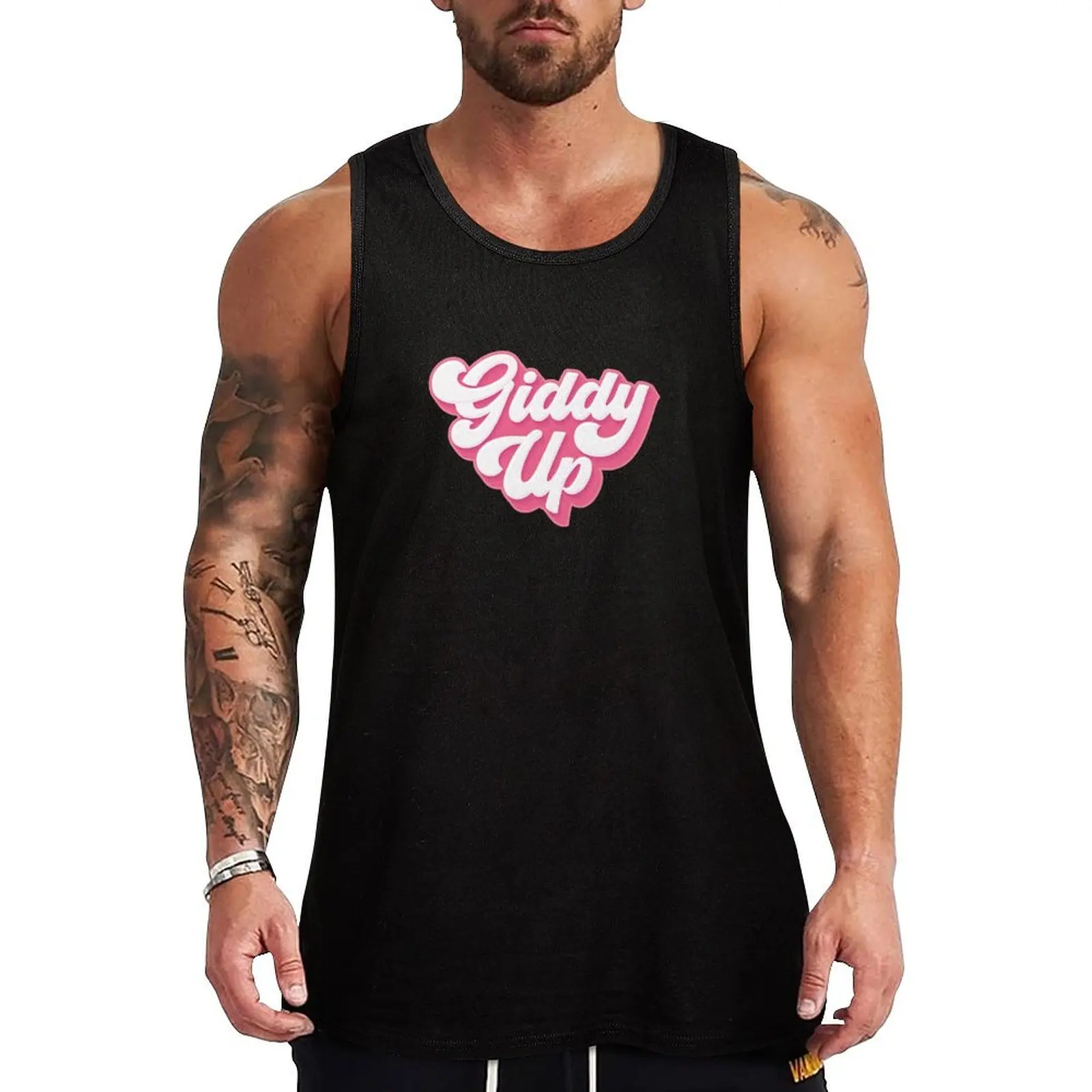 

Giddy Up pink Tank Top Working vest quick-drying t-shirt men clothings
