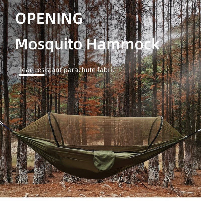 Outdoor camping hammock with mosquito net network foldable portable elastic garden leisure sleep leisure camping equipment 