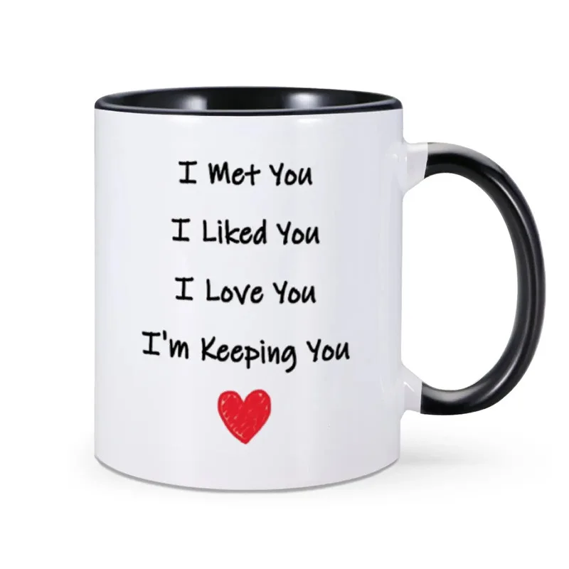 Foreign Trade Valentine's Day Anniversary Gift Cup 11oz Large Capacity Household Water Cup Ceramic Coffee Cup Factory Direct Sal