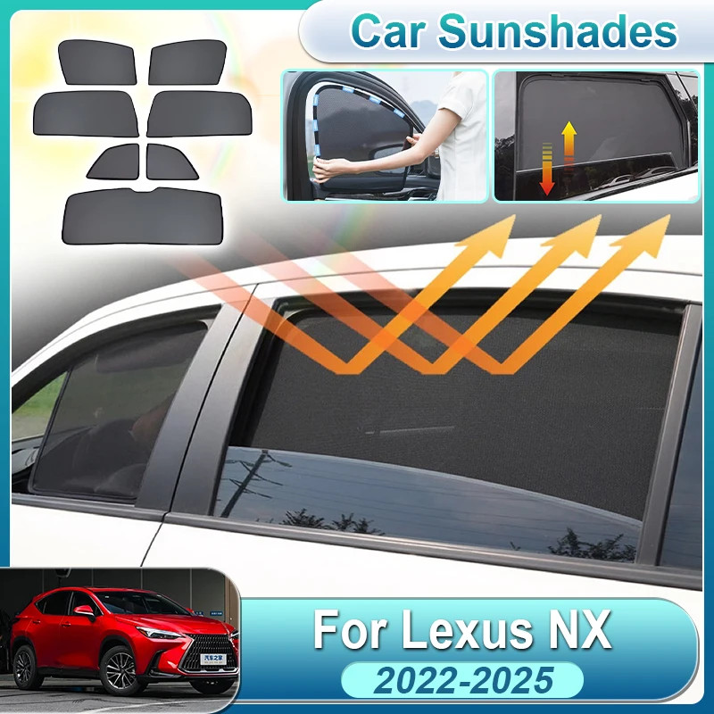 

For Lexus NX Accessories AZ20 2022-2025 Mesh Sunshades Rear Front Side Window Sun Visor Protection Car Shadings Auto Accessories