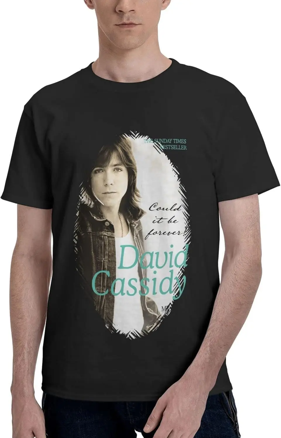 David Cassidy T Shirt Boys Fashion Crew Neck Tops Summer Exercise Short Sleeve Shirts Black