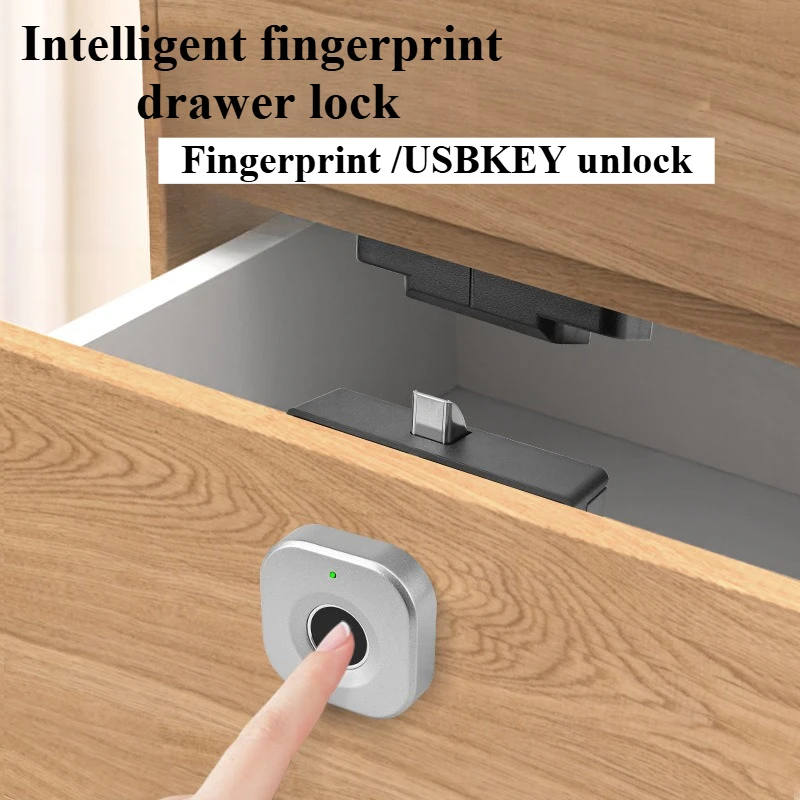 Biometric Fingerprint Lock White Keyless Cabinet Lock Smart Drawer Locks Anti-theft Door Lock Long Standby Time Door Hardwar