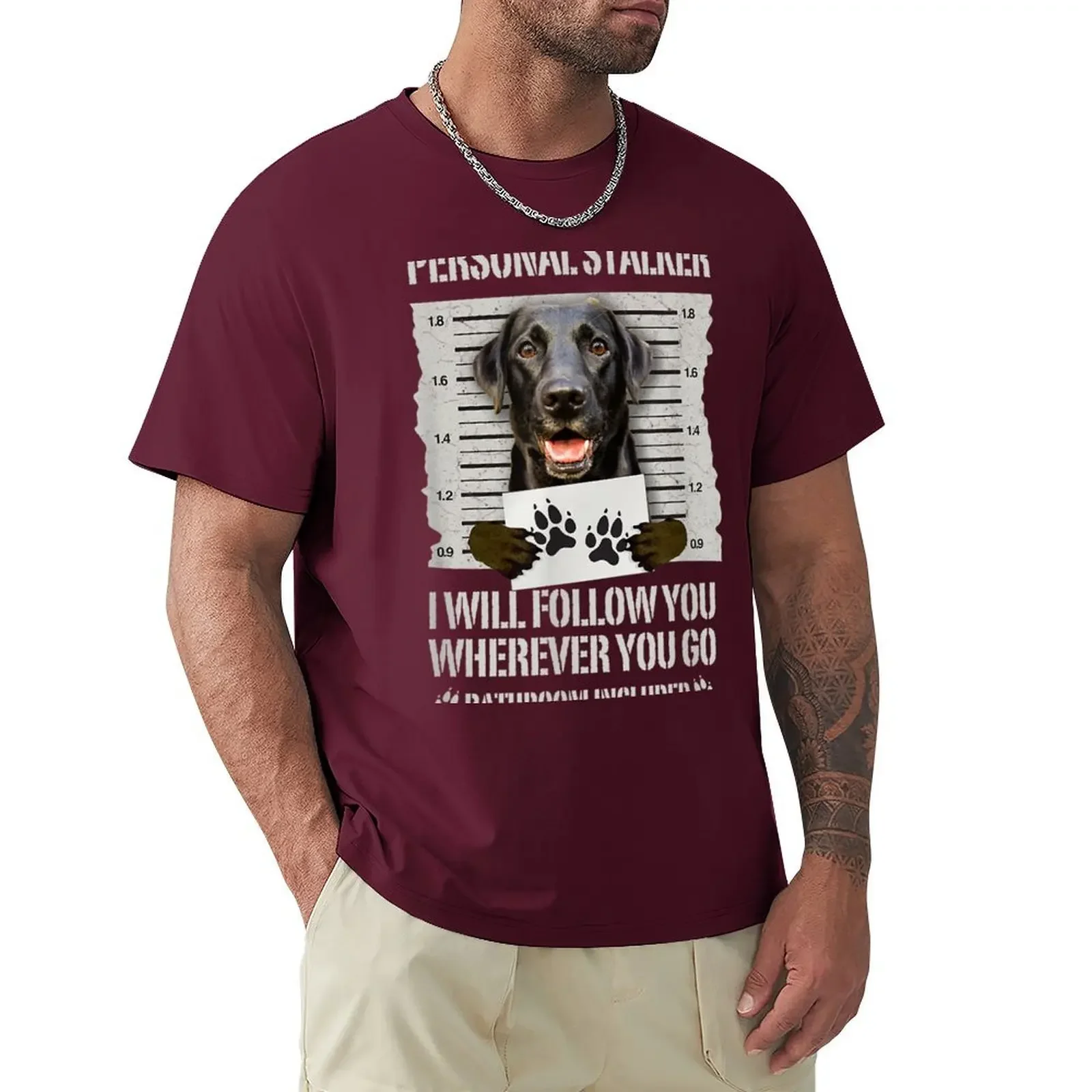 Summer Tops Customs Mens Workout Shirts Personal Stalker Black Labrador- Black Lab T-Shirt Men Clothing Graphic Oversized summer