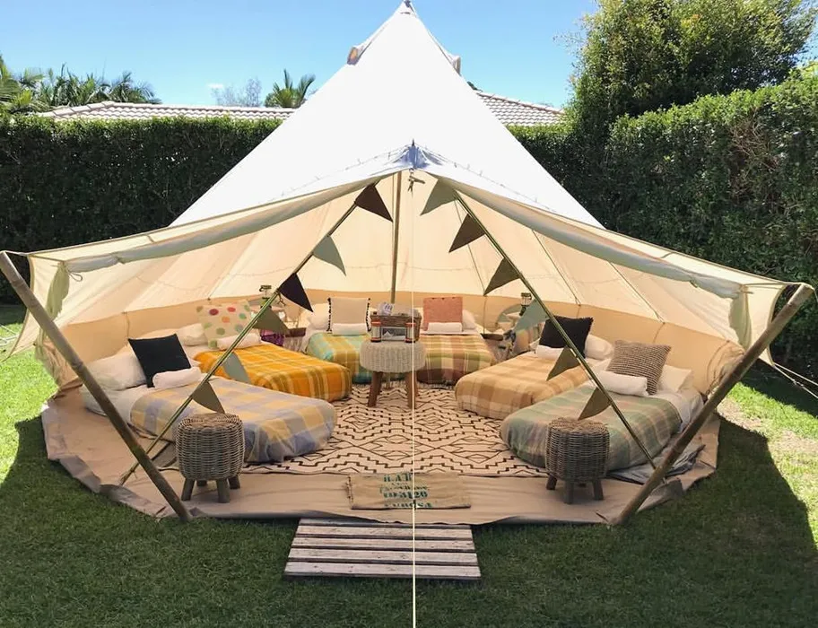 High Quality Outdoor Camping Luxury Glamping Cotton Canvas Teepee Tipi Tent Pyramid Tent Waterproof