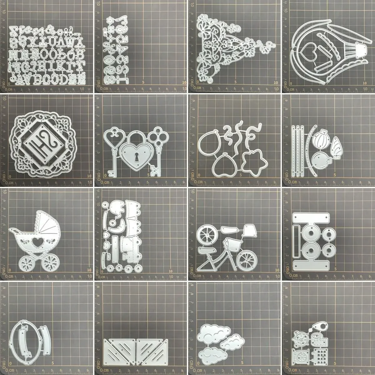 16 kinds Car balloon clip keys Metal Cutting Dies Stencils For DIY Scrapbooking Decorative Embossing Handcraft Die CutsTemplate