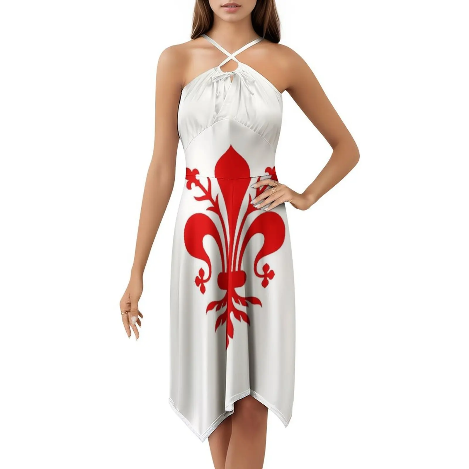 

Florence Италия Fleur De Lis Стикер Цветочный халат Платье для женщин Весна Лето Повседневное платье для вечеринки Fleur De Lis Florence