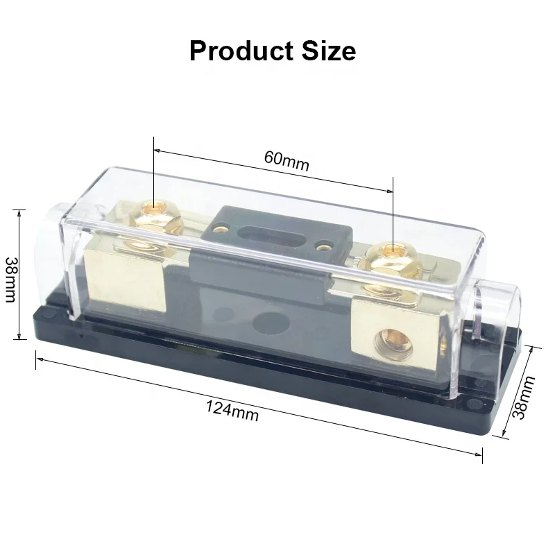 200A Inline ANL Fuse Holder 0/2 / 4 Gauge AWG ANL Fuse Block Holder with 200 Amp ANL Fuses for Car Audio Amplifier