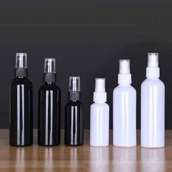 10 adet siyah sprey şişe 30ml 50ml 60ml 100ml seyahat taşınabilir doldurulabilir boş su sis parfüm şişesi Atomizer cilt bakımı araçları