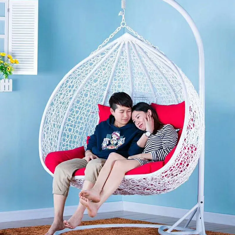 Outdoor Garden Egg Hanging Swing Chair Rattan Swing Chair With Stand