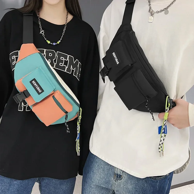 High Quality Nylon Panelled Waist Packs New Brand Unisex Chest Pack Casual Outdoor Travel Crossbody Bag Men Wasit Belt Bags