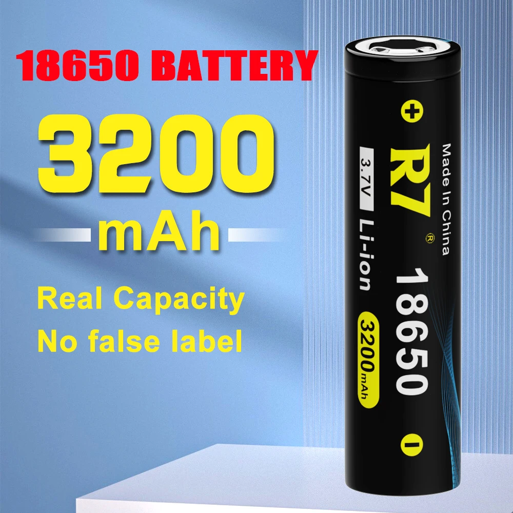 Batterie R7 18650 aste pour lampe de poche, 3.7V, 3200mAh, 18650, originale