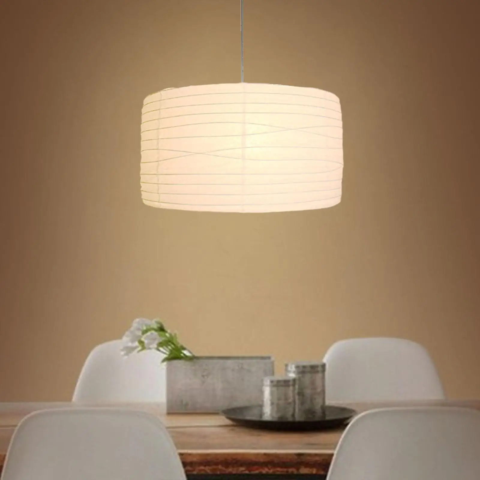 

Pendant Light Simple Decoration (Included E27 18W Bulb) on/Off Switch Paper Lampshade for Hallway Bedroom Galleries Cafe Library