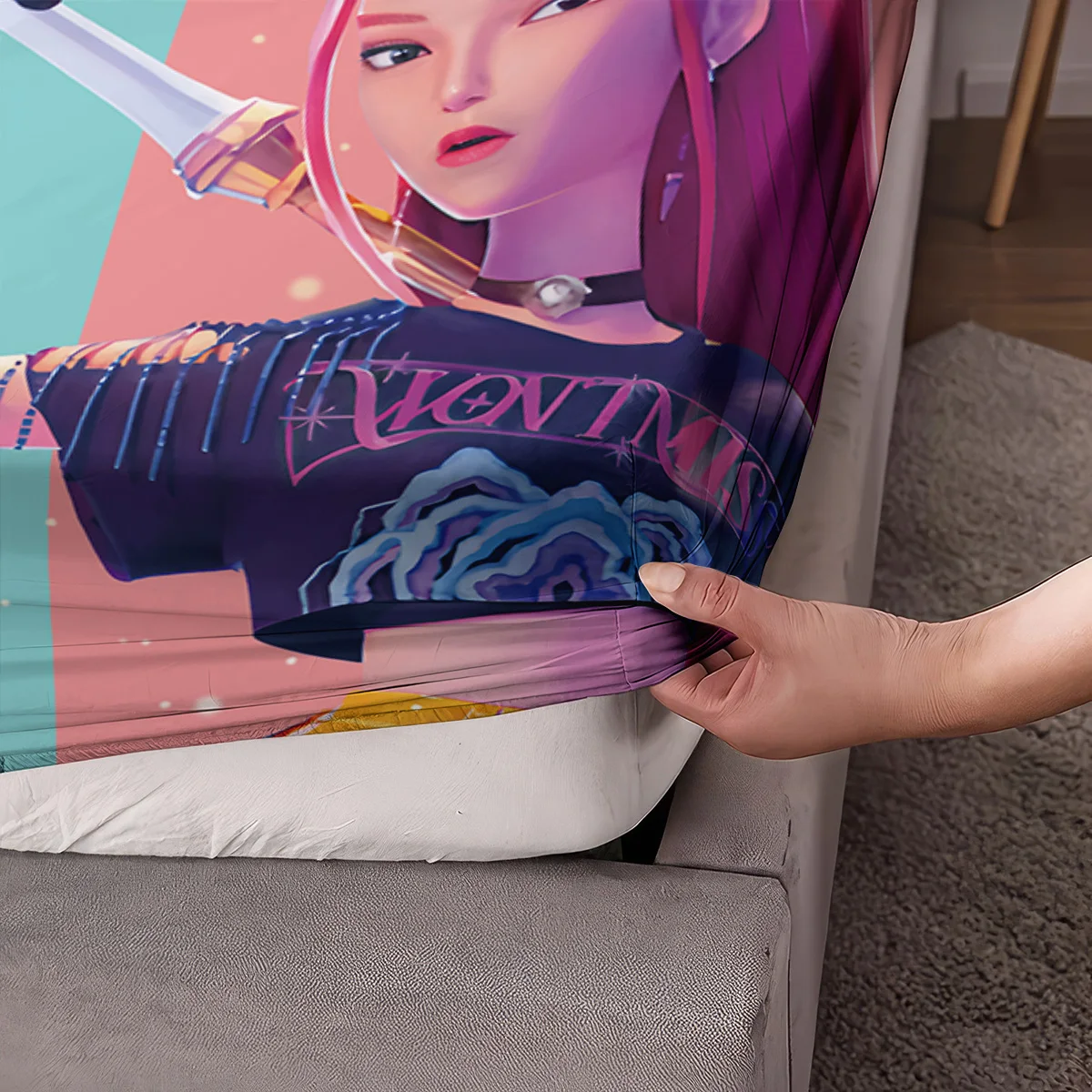 3 قطعة K-Pop شيطان الصيادين المطبوعة coreless غطاء سرير مجموعة متعددة الحجم لينة غطاء السرير غرفة نوم الفراش آلة قابل للغسل