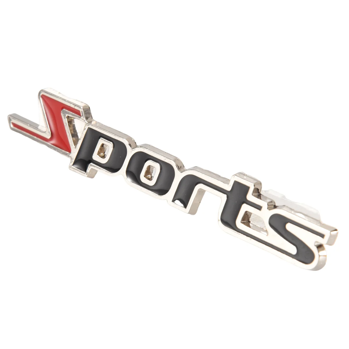 Fits for 2 Pcs Black Red Metal Sports Letters Car Badge Sticker Emblem Decor