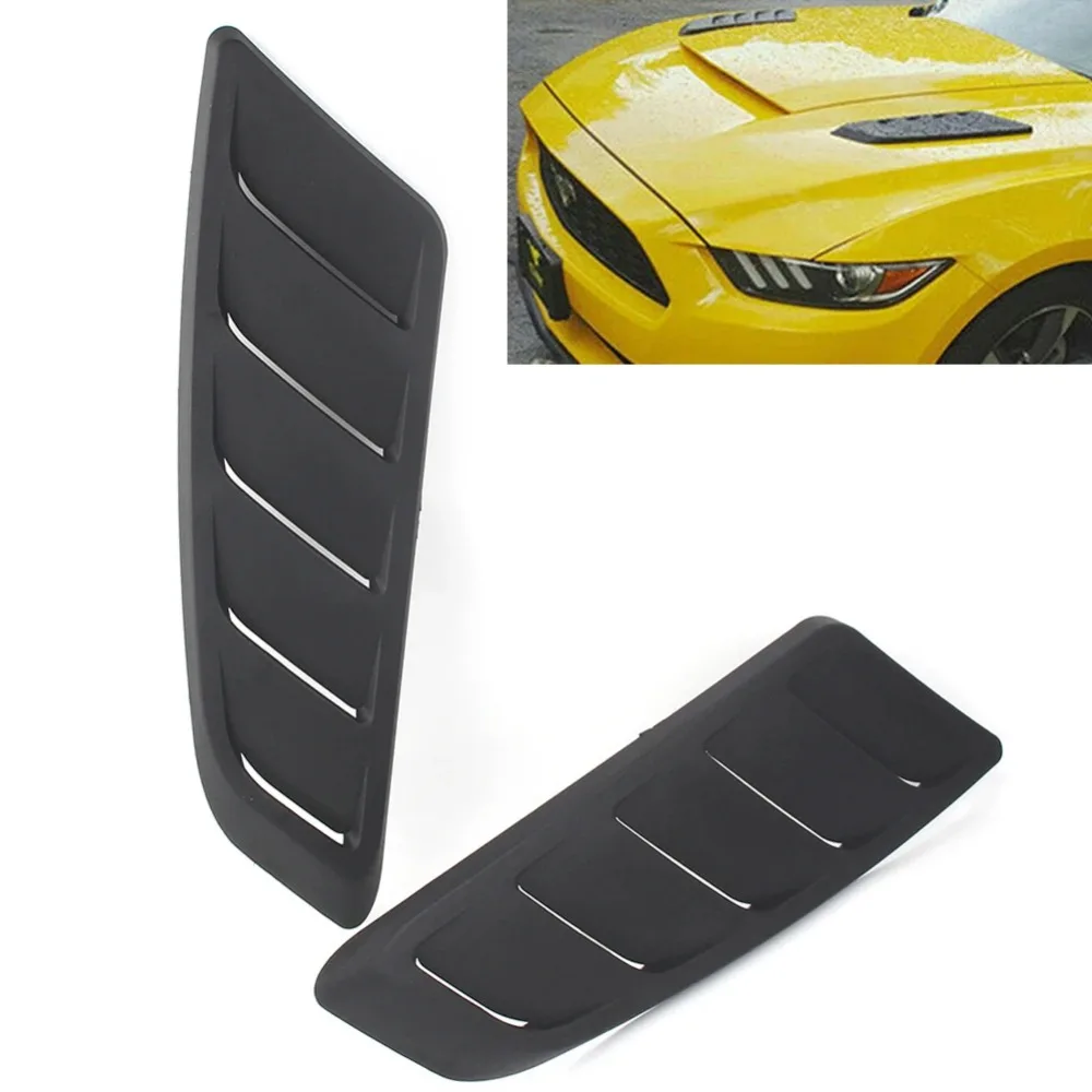 

Universal Car Air Flow Intake Hood Scoop Vent Louver Panel Bonnet Cover Decor ABS Plastic 2Pcs