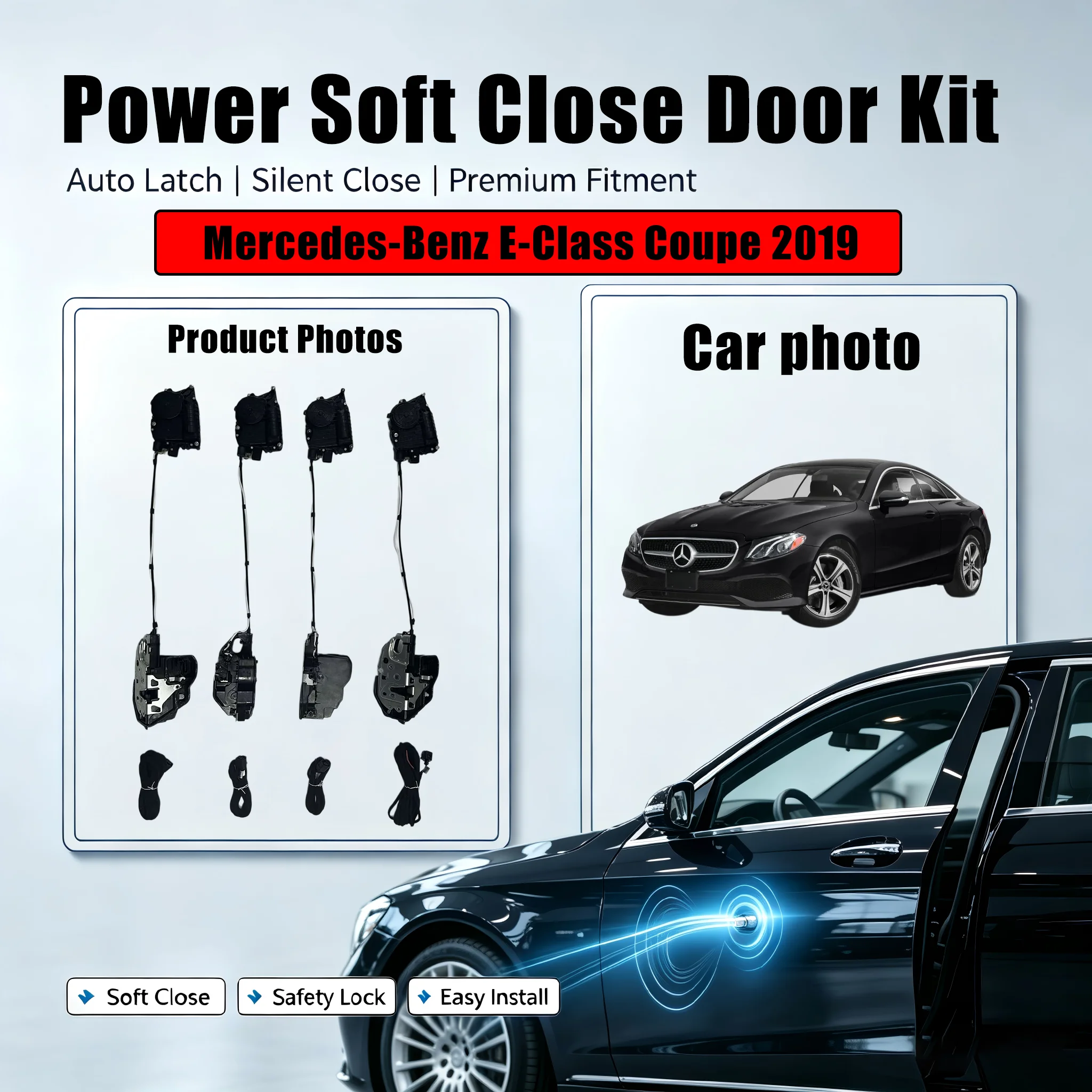 Xcar for Mercedes‑Benz E‑Class Coupe 2019 Car OEM Automatic Soft Close Door Electric Suction Kit Auto Power Closing