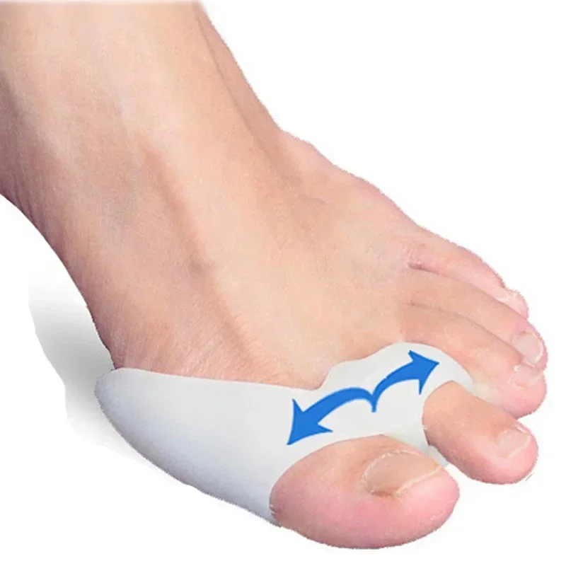2Pcs Silicone Special Protector Bone Thumb Orthotics Braces Corrector Soft Silicone Foot Big Toe Separator Pedicure