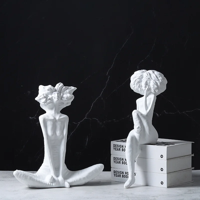 

Modern Abstract Art Figure Sculptures, Resin Crafts, Statues, Fashionable Girl Figure Portraits, Home Decoration Accessories