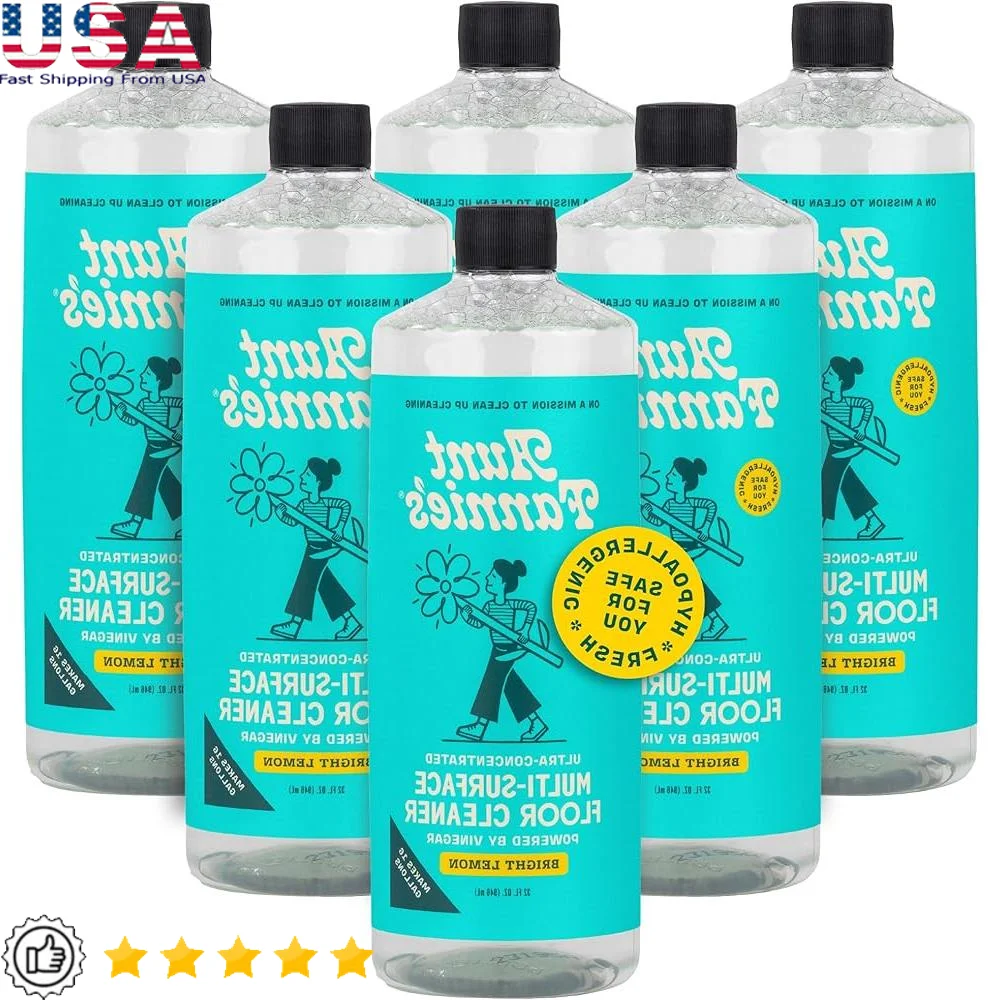 Ultra Concentrated Natural Floor Cleaner Plant Based Multi-Surface Cleaning Solution Lemon Scent EWG A Rated Biodegradable Safe