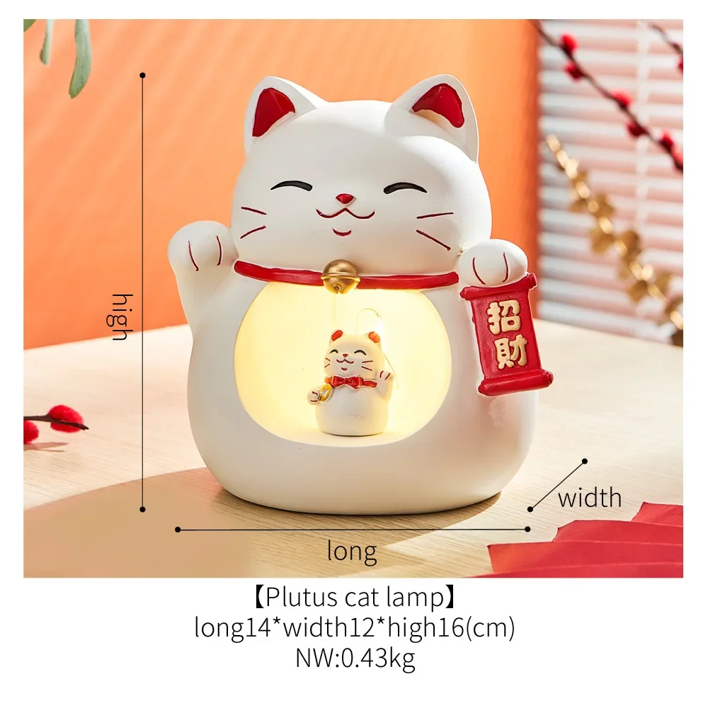 Living Room TV Wine Cabinet Decoration Room Decoration Ceramic Kawaii Accessories Cute Lucky Cat Sculpture Home Decoration Gifts