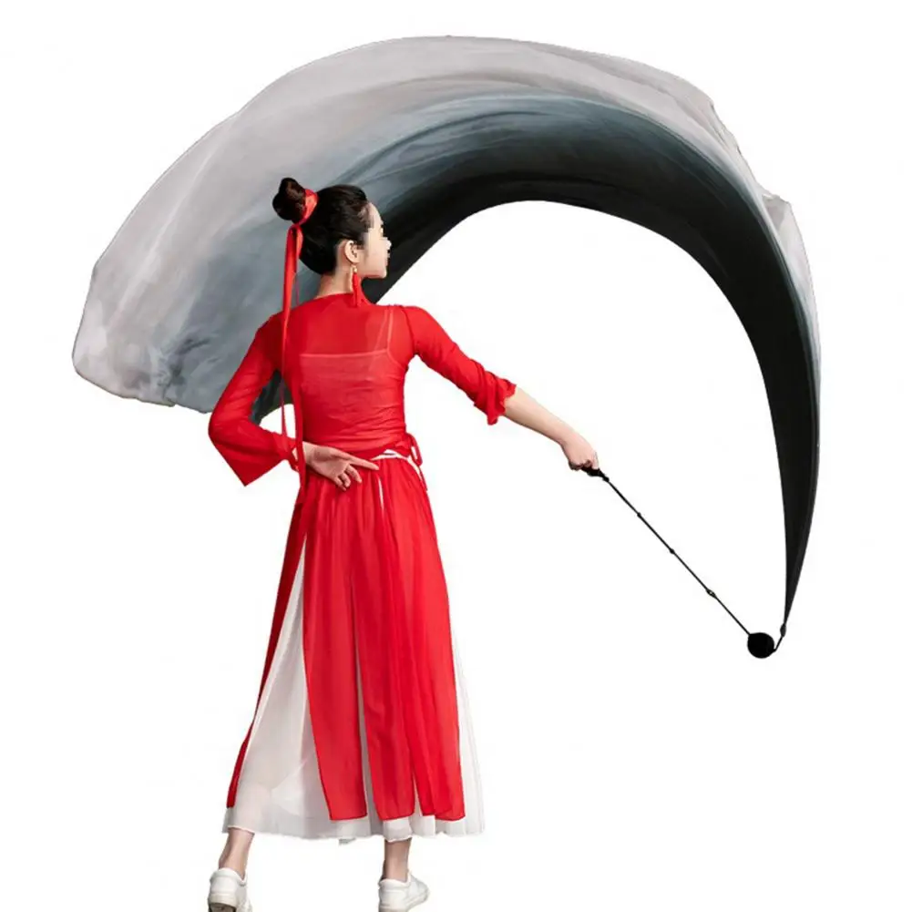 Gaze Schal Frauen Bühne Leistung tragen Bauchtanz Farbverlauf Farbe fließenden langen Schal Ball Set Fan klassischen Tanz Hand Fan